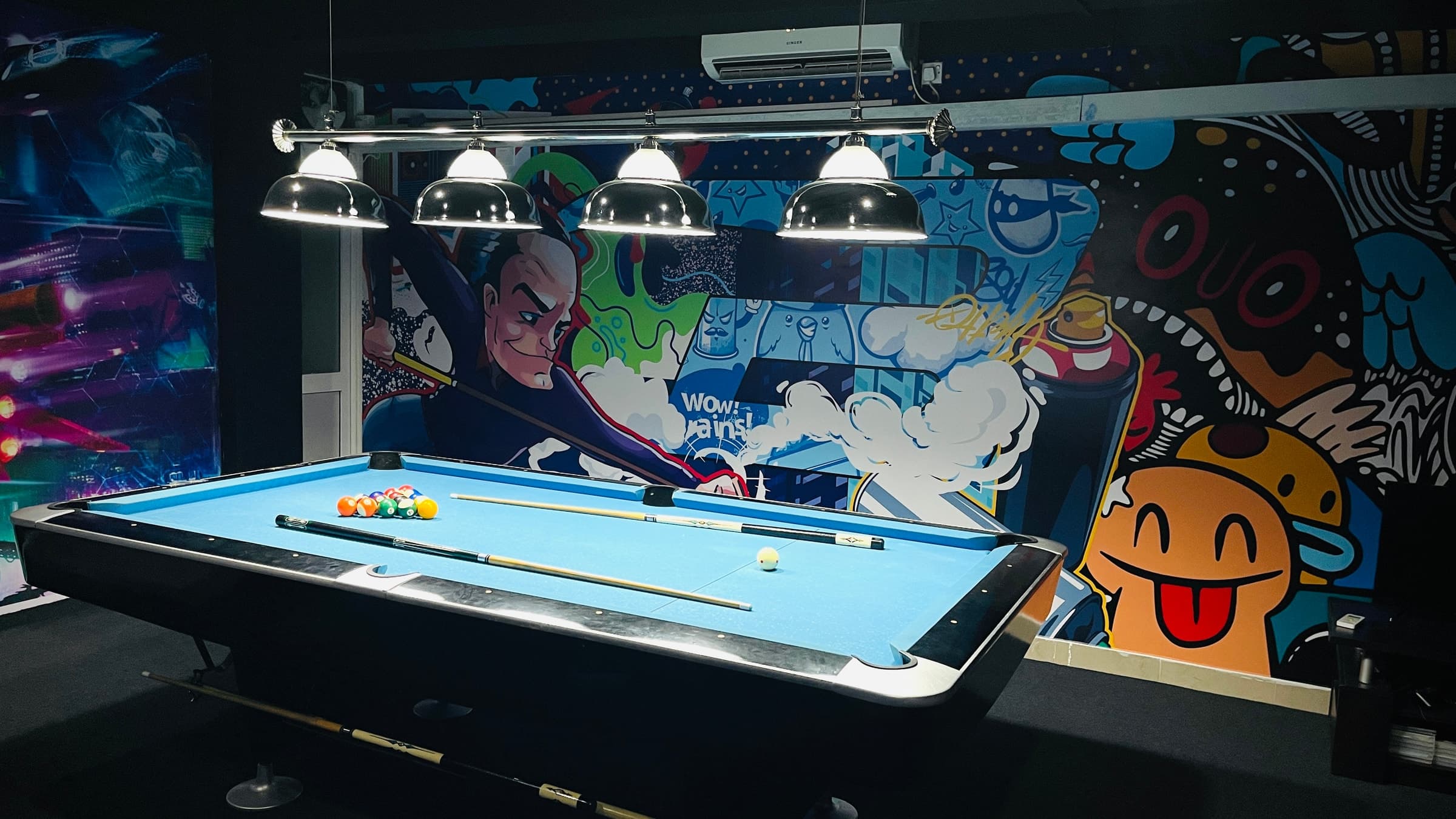 Pool table in the Builtapps recreation area